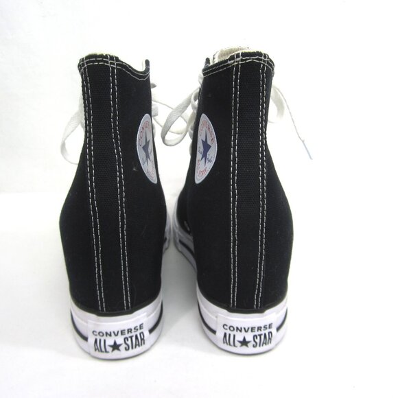 EUC Converse Chuck Taylor All Star Size 8.5 Classic Wedge Platform Sneaker Black - Picture 10 of 11